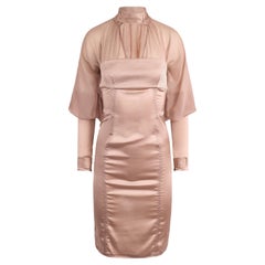 Vintage Gucci 2003 By Tom Ford Satin Silk Nude Dress