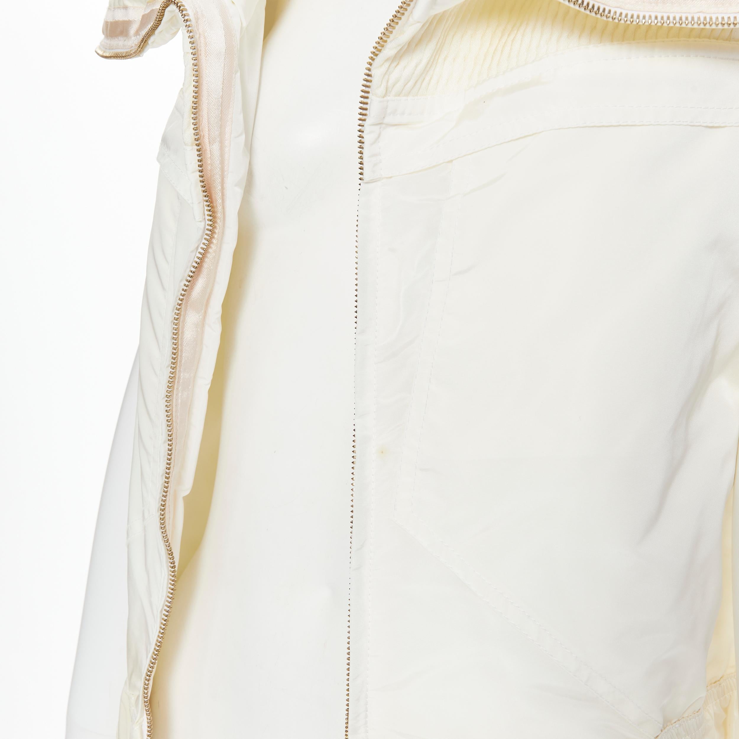 vintage GUCCI 2004 cream white oversized collar zip padded vest jacket IT42 M 5