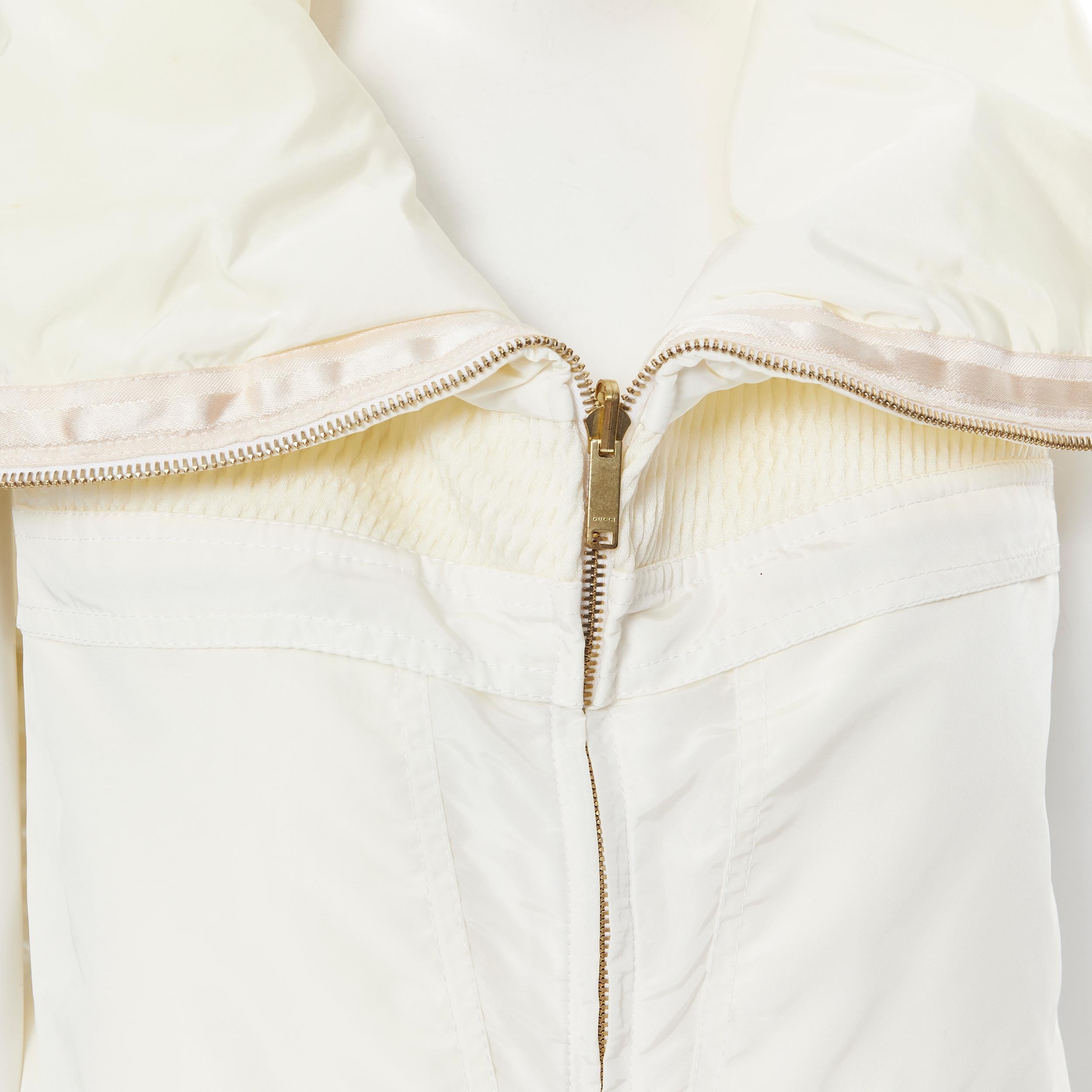 vintage GUCCI 2004 cream white oversized collar zip padded vest jacket IT42 M 4