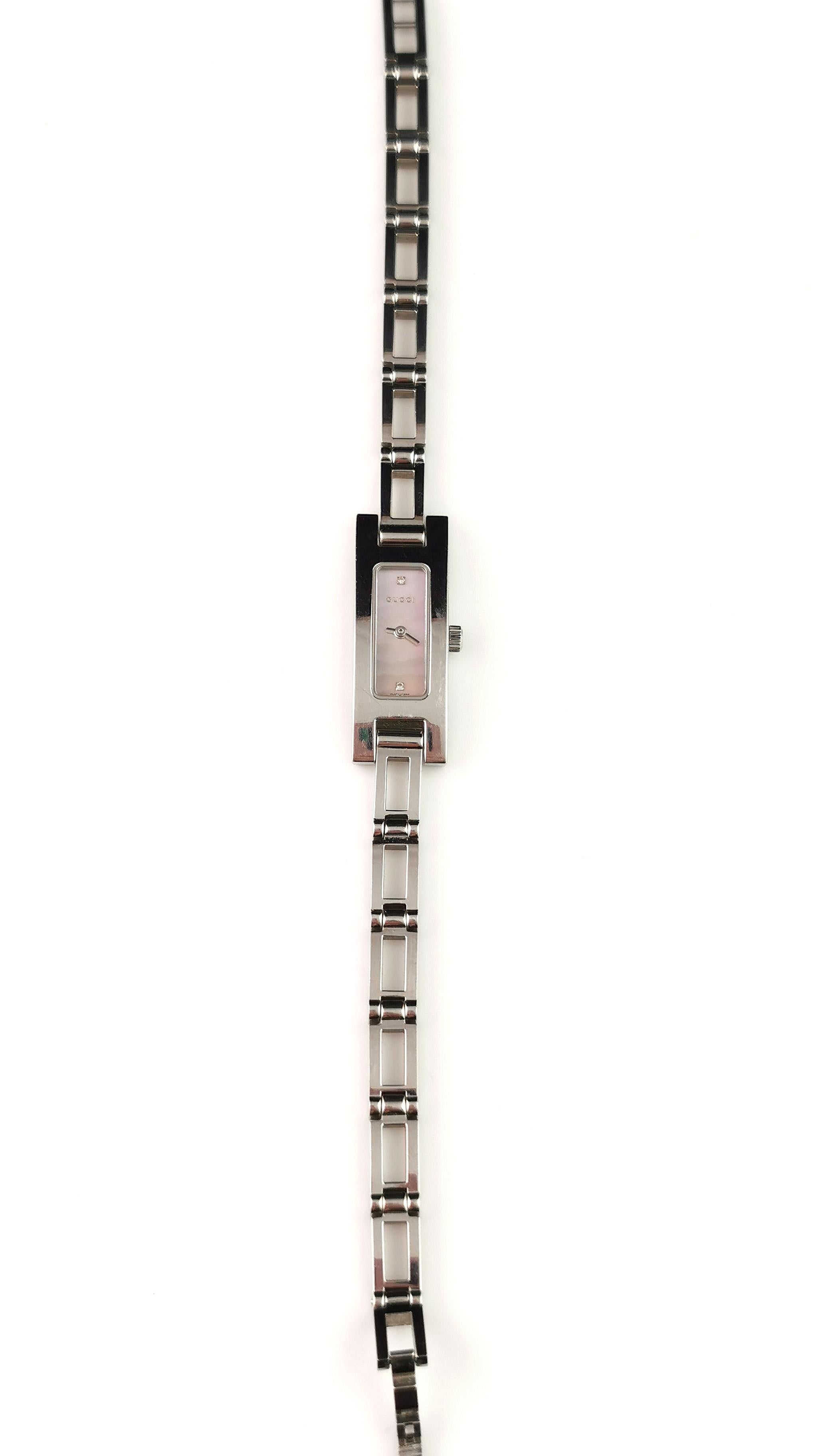 Vintage Gucci 3900l ladies wristwatch, Diamond  1