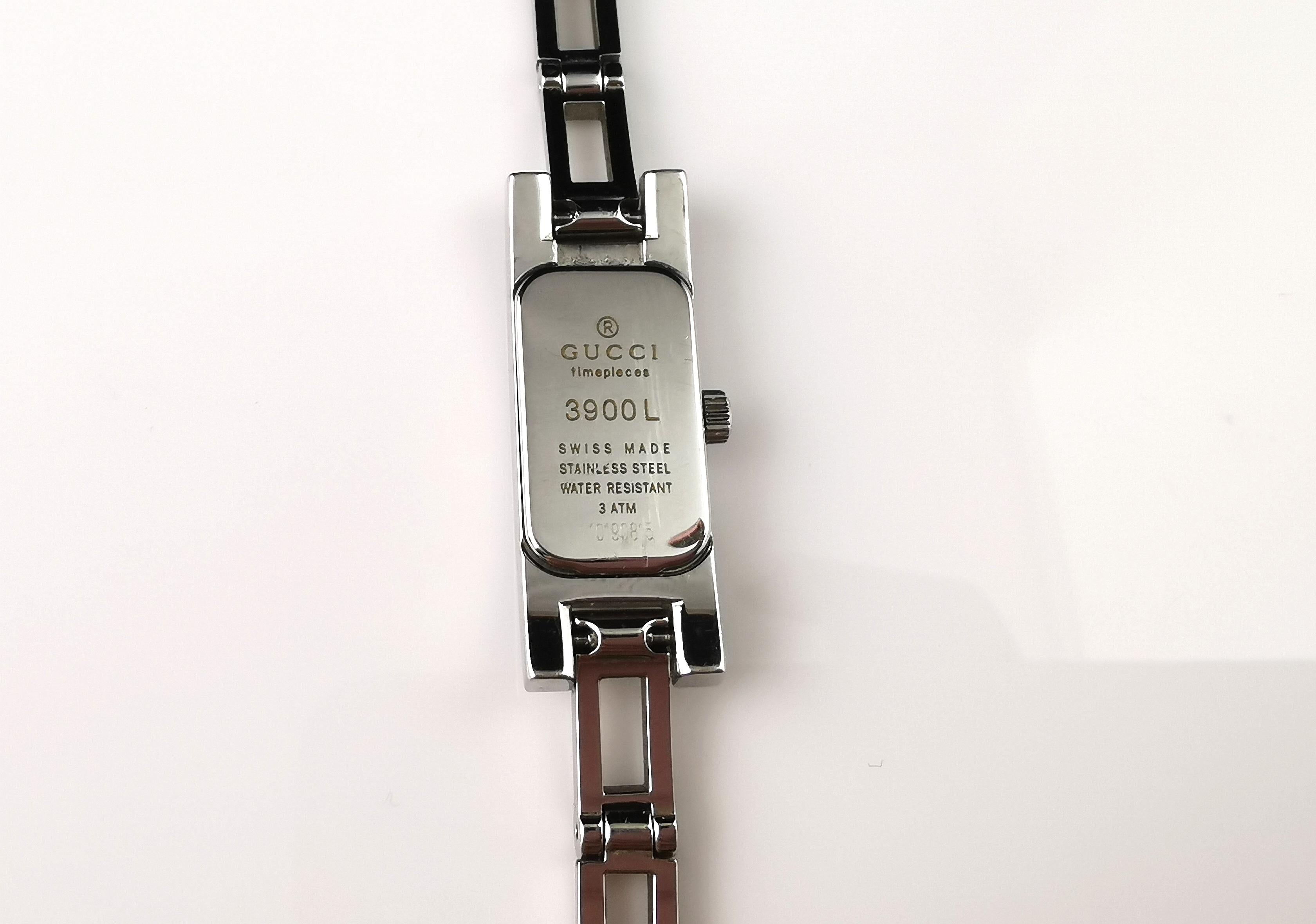 Vintage Gucci 3900l ladies wristwatch, Diamond  4