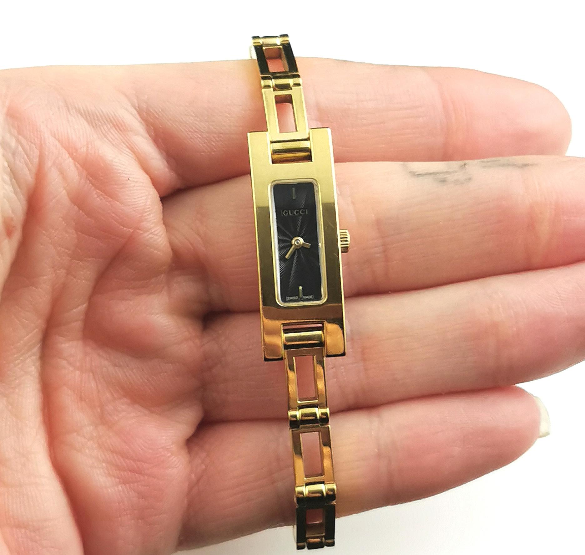 Vintage Gucci 3900l ladies wristwatch, gold plated, boxed  1