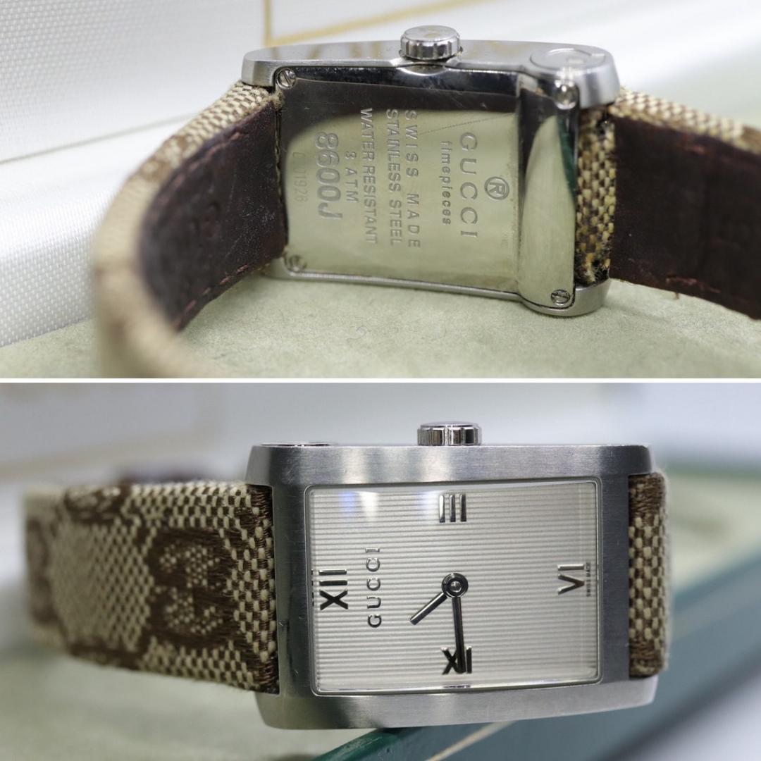 Vintage GUCCI 8600J Quarz Canvas und Lederuhr Zeitmesser. Damen Gucci 5