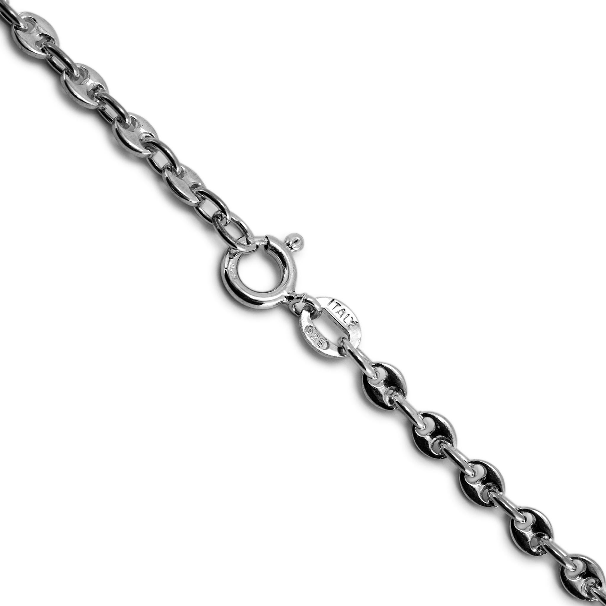 Vintage Gucci 925 Sterling Silver Anchor Mariner Link Chain Necklace In Excellent Condition For Sale In Houston, TX