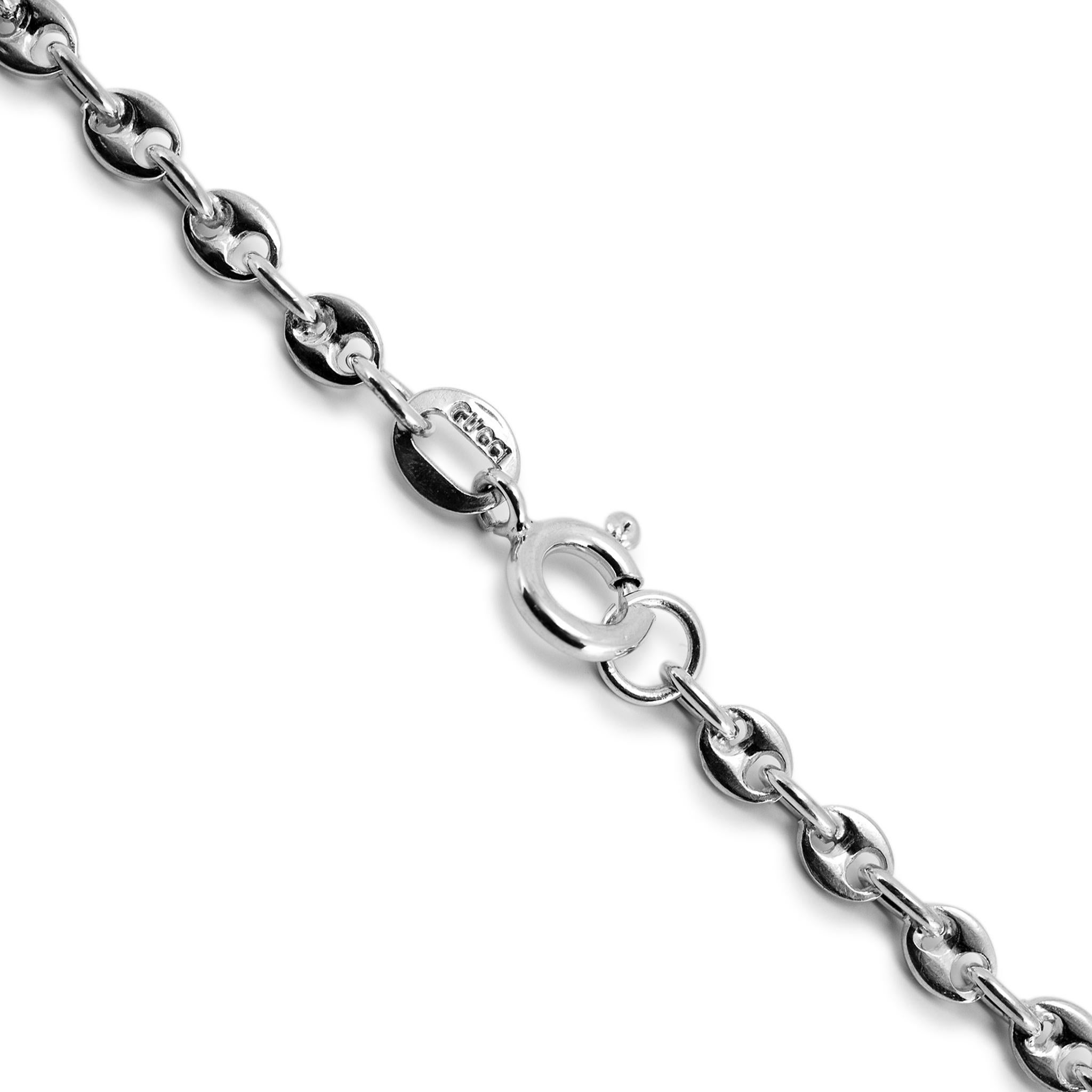 Women's Vintage Gucci 925 Sterling Silver Anchor Mariner Link Chain Necklace For Sale