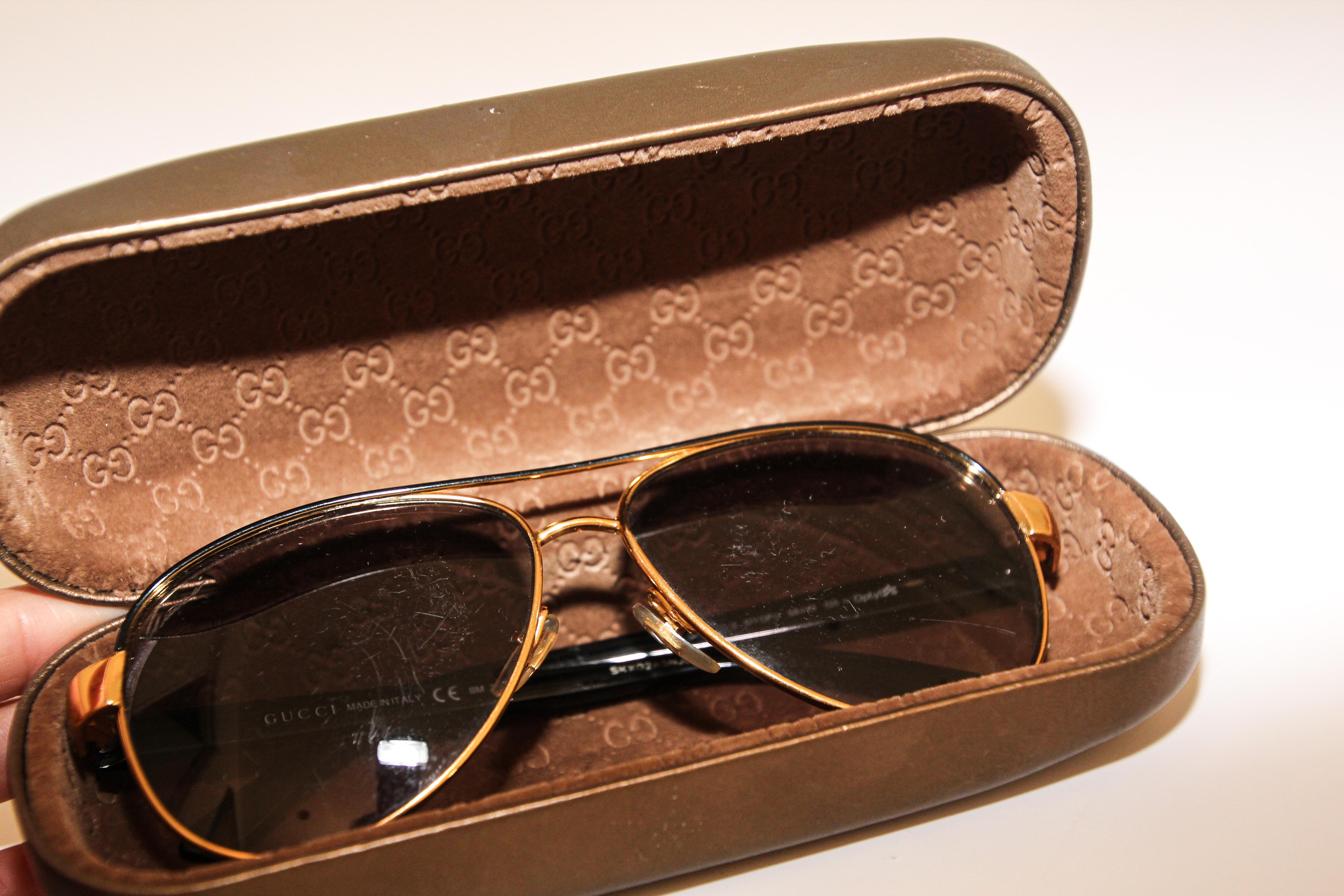 Gucci - Lunettes de soleil vintage style aviateur, fabriquées en Italie, années 1990 en vente 7