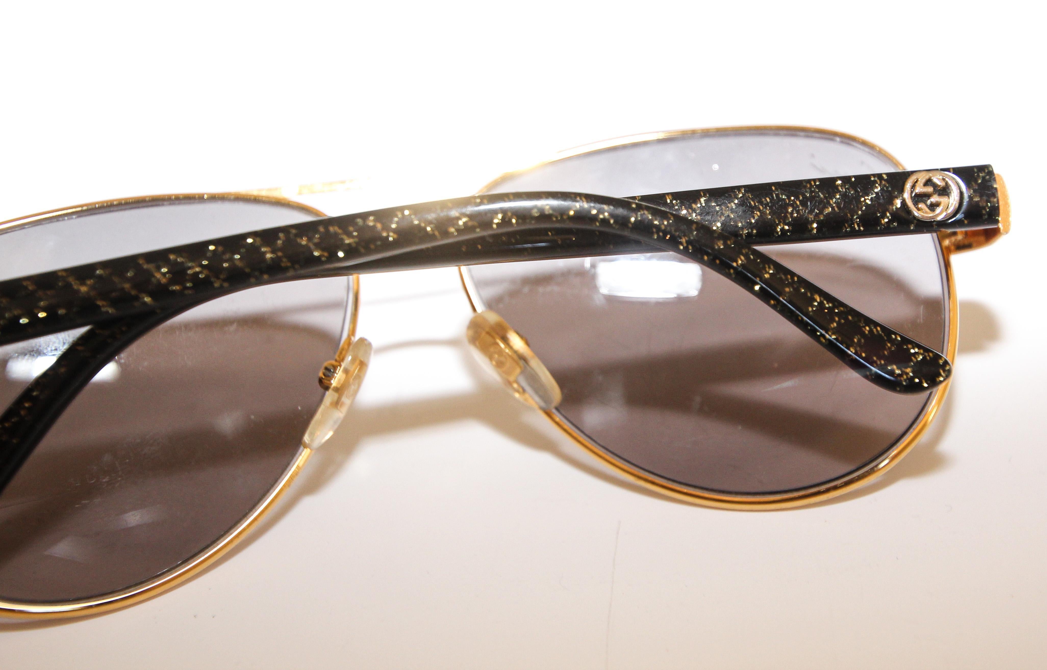 Gucci - Lunettes de soleil vintage style aviateur, fabriquées en Italie, années 1990 en vente 9