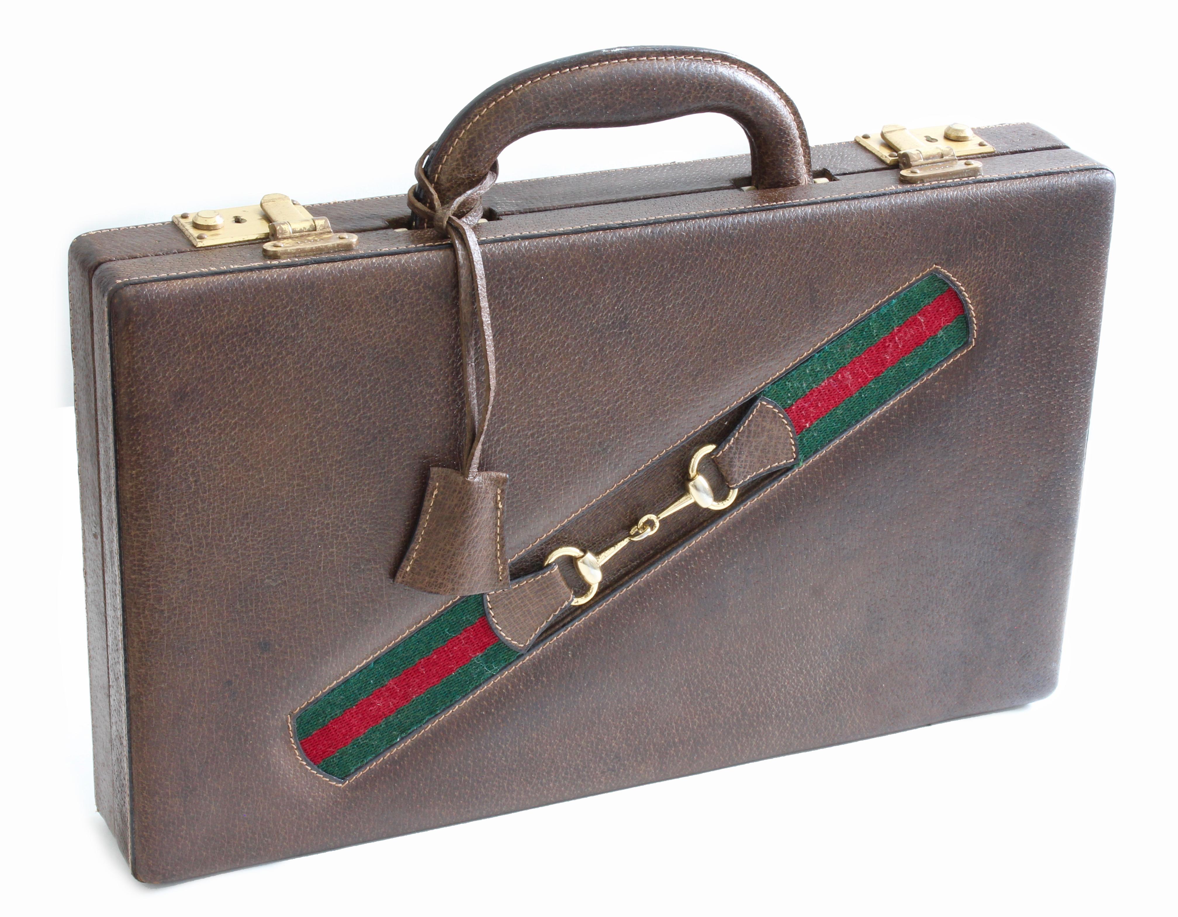 Vintage Gucci Backgammon Game Travel Leather Case Horse-bit Webbing 70s  1