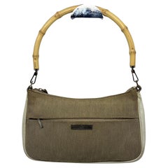 Vintage Gucci Bambus Griff Beige Pochette