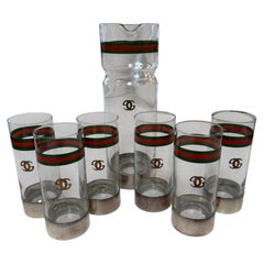 Vintage Gucci Barware Set Krug Karaffe & High Ball Gläser