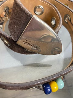 Vintage Gucci belt in dark brown suede