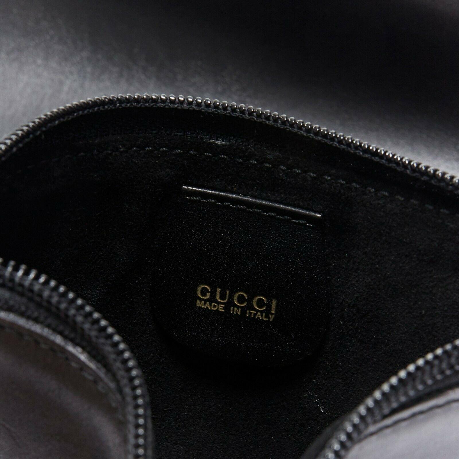 vintage GUCCI black calfskin leather Bamboo handle shoulder hobo tote bag 2