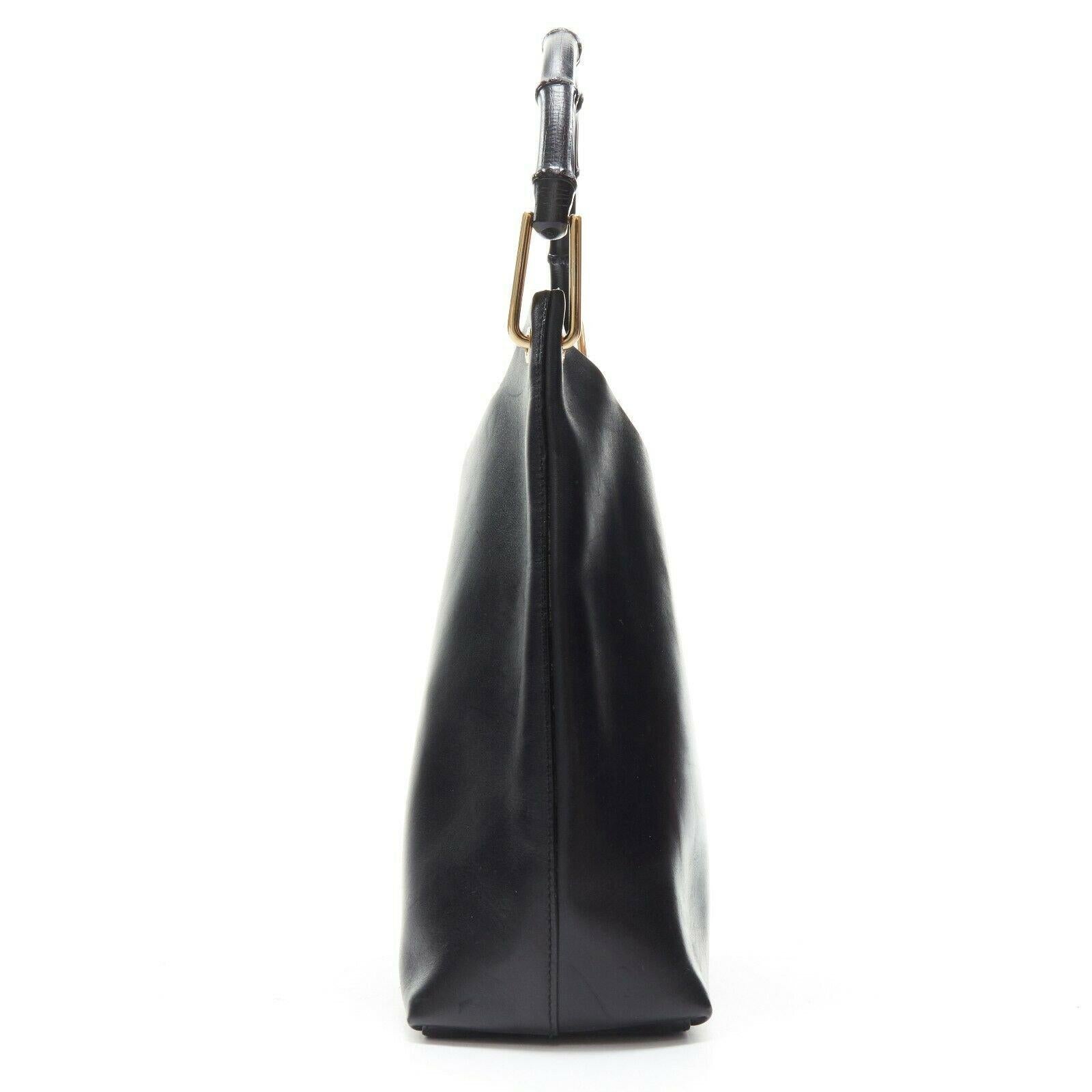gucci black bamboo handle bag