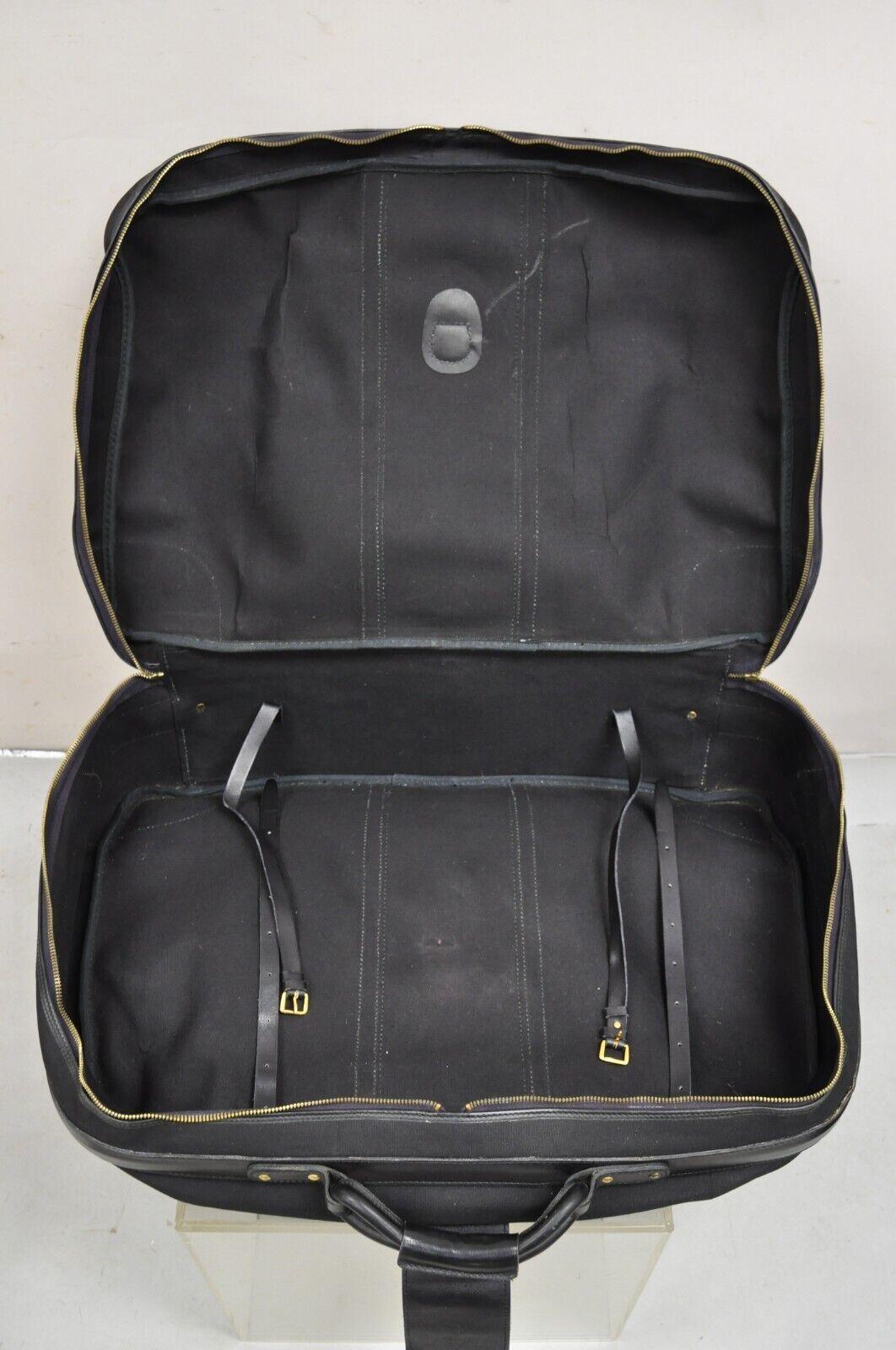 Vintage Gucci Black Canvas and Leather Suitcase Luggage His and Hers Set - 2 Pcs For Sale 3