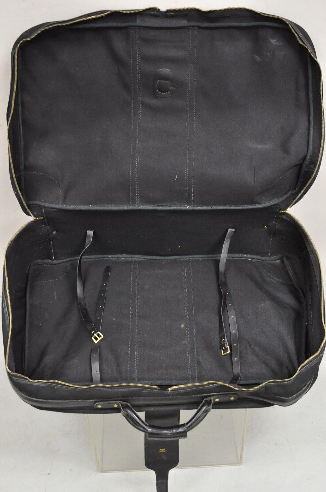 Vintage Gucci Black Canvas and Leather Suitcase Luggage His and Hers Set - 2 Pcs For Sale 4