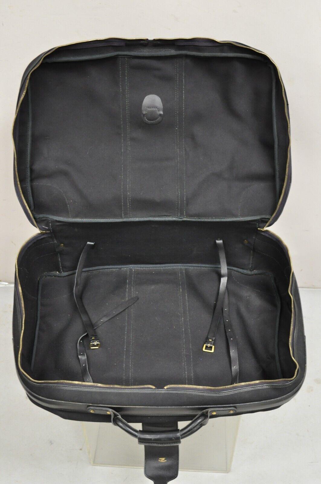 Vintage Gucci Black Canvas & Leather Suitcase Luggage His and Hers Set -2 Pc (B) For Sale 1
