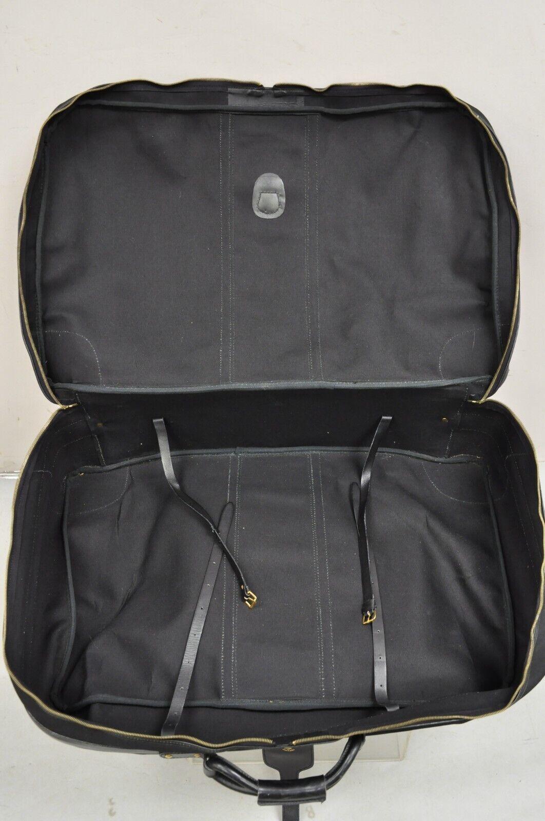 Vintage Gucci Black Canvas & Leather Suitcase Luggage His and Hers Set -2 Pc (B) For Sale 2