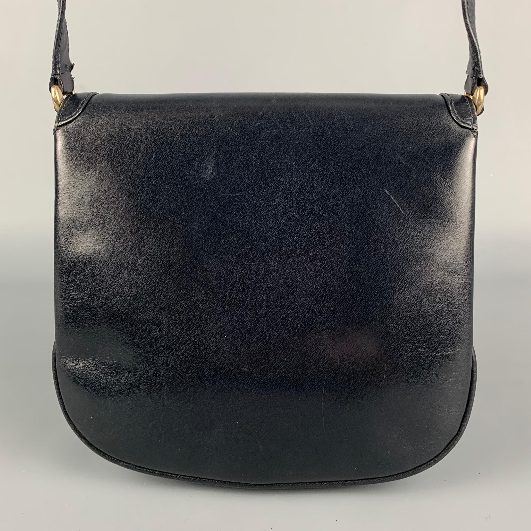 Women's Vintage GUCCI Black Leather Shoulder Handbag
