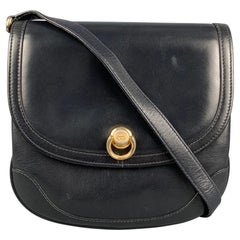 Antique GUCCI Black Leather Shoulder Handbag