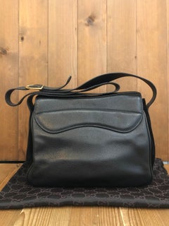 Vintage GUCCI Schwarz Nubuck Leder Sattel Kameratasche Unisex Herren Unisex