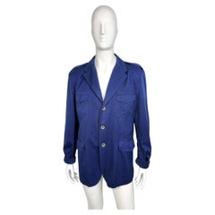 Vintage Gucci Blue Cotton Safari Field Jacket IT 58 Tom Ford Era