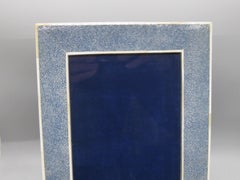 Marco de fotos Vintage Gucci Azul Natural Shagreen Made In Italy 9 5/16"