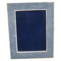 Vintage Gucci Blue Natural Shagreen Picture Photo Frame Made In Italy 9 5/16"