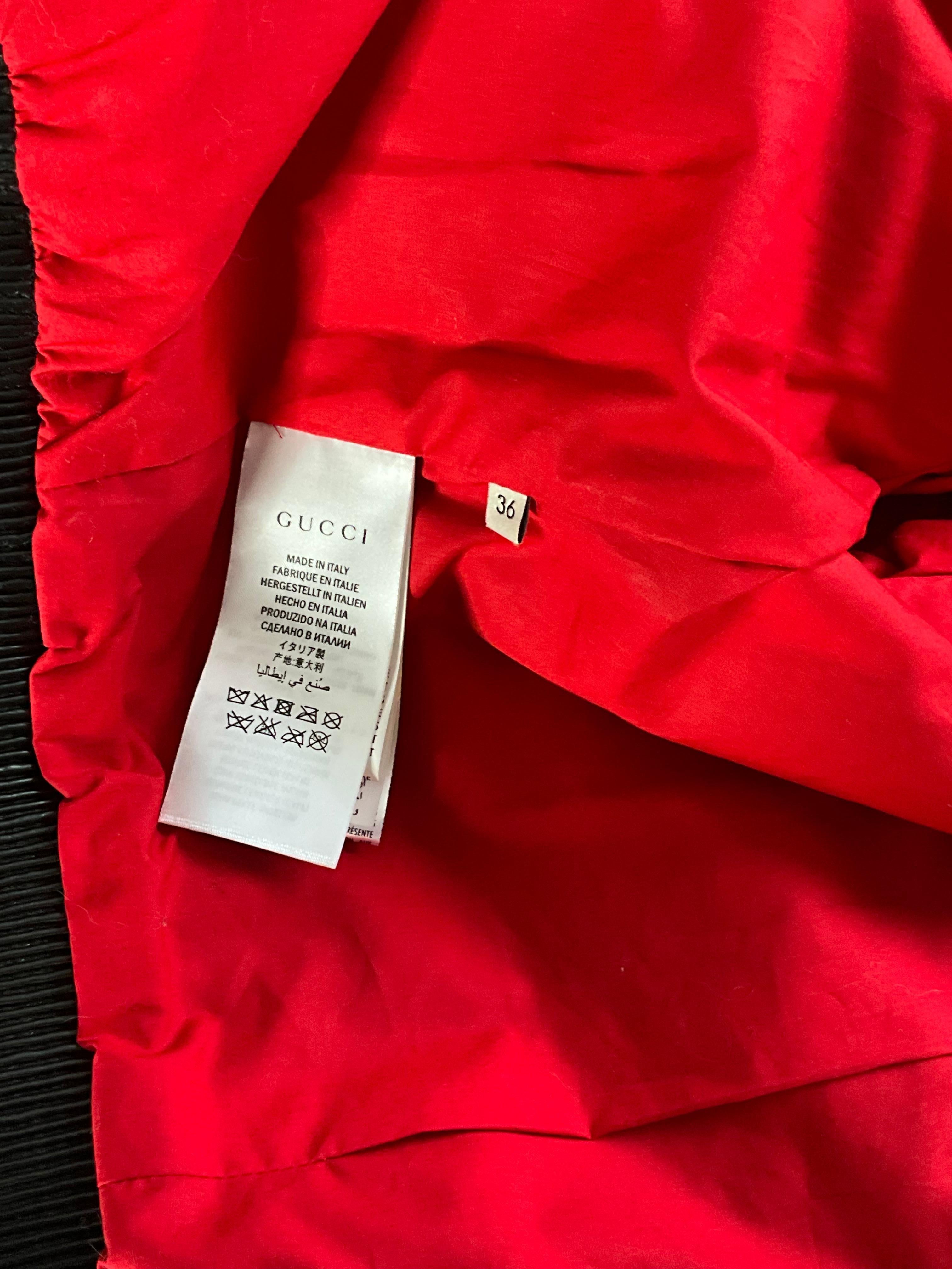 Vintage Gucci Bow Accent Leather Biker Jacket 4