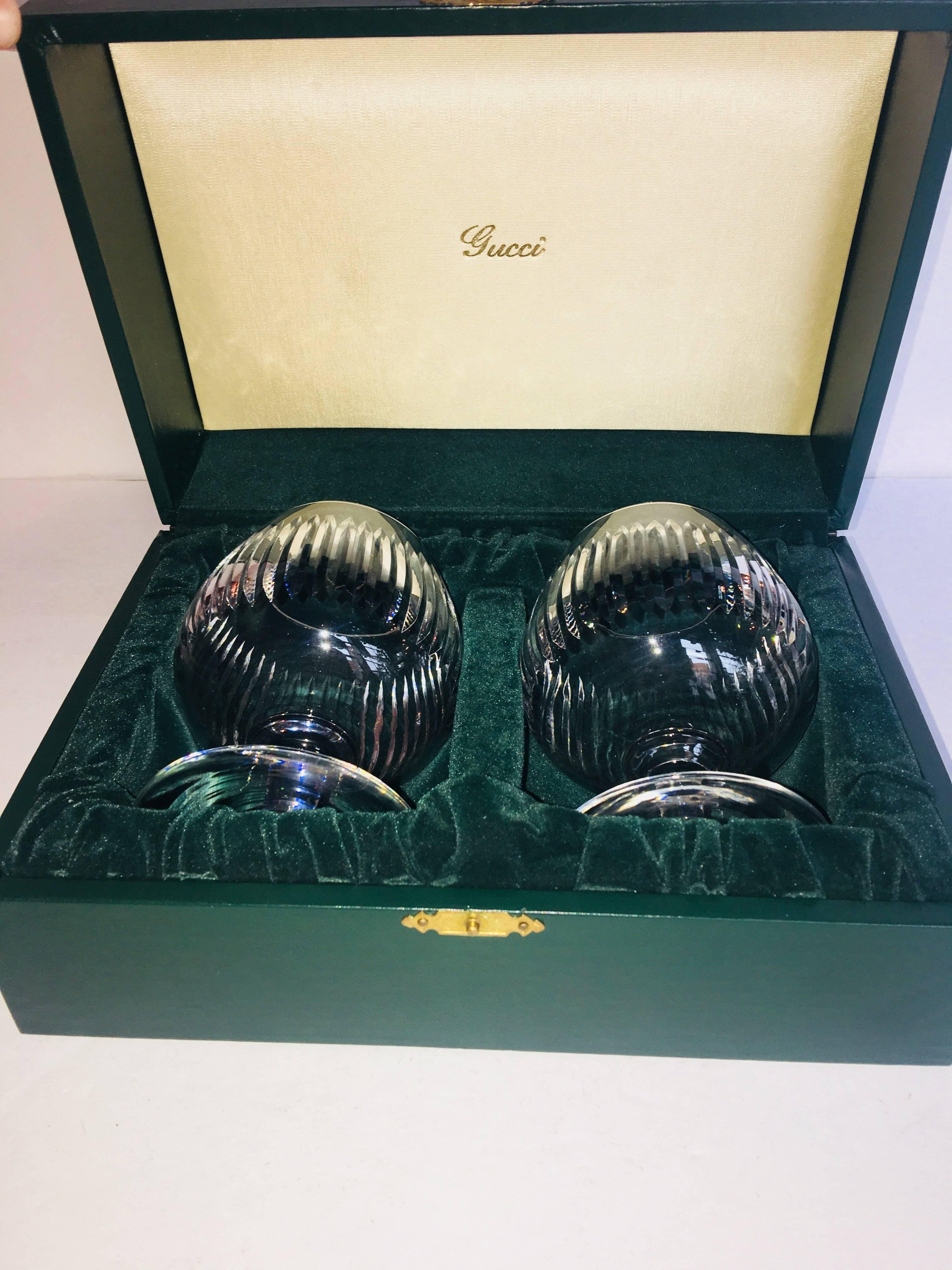 Vintage Gucci Brandy Snifters In Excellent Condition In Bridgehampton, NY