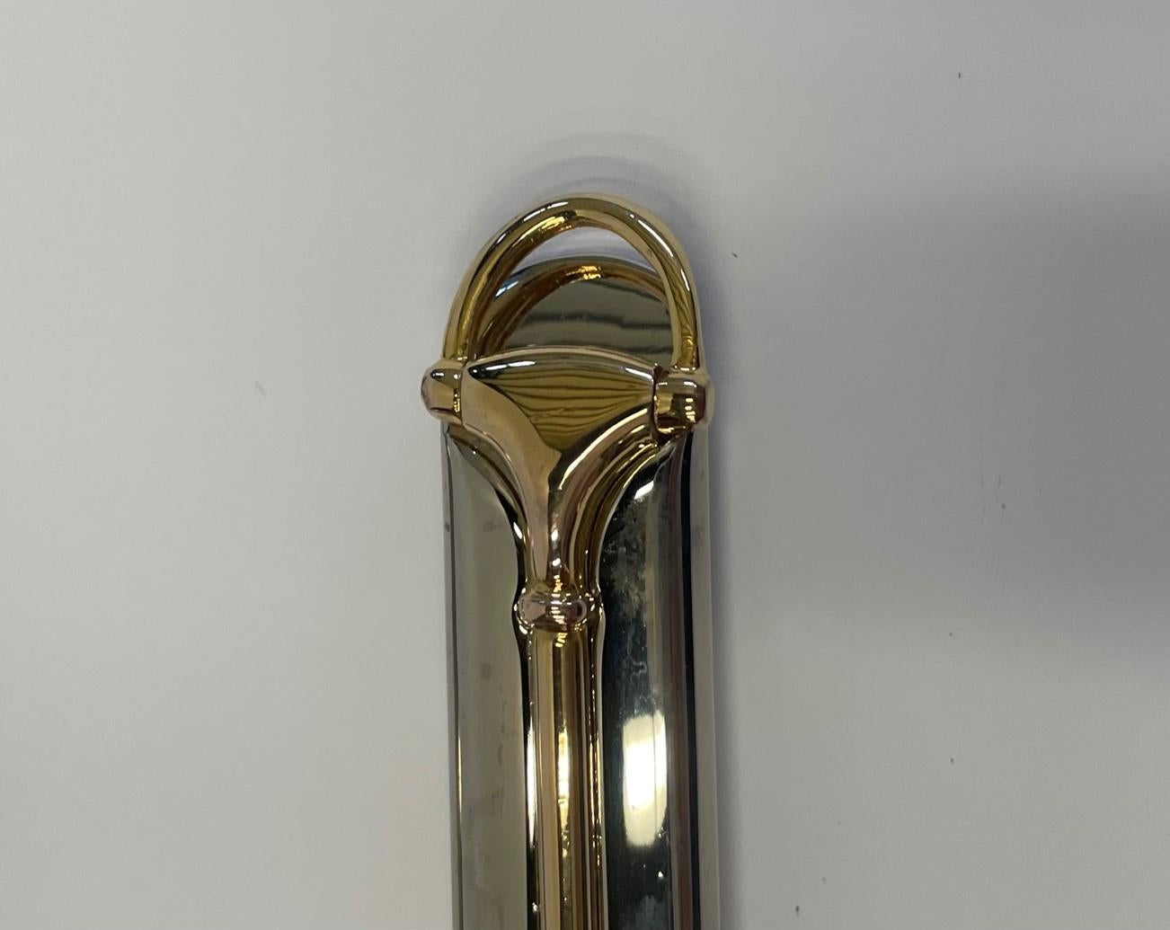 Vintage Gucci Brass and Chrome Serving Pieces For Sale 4