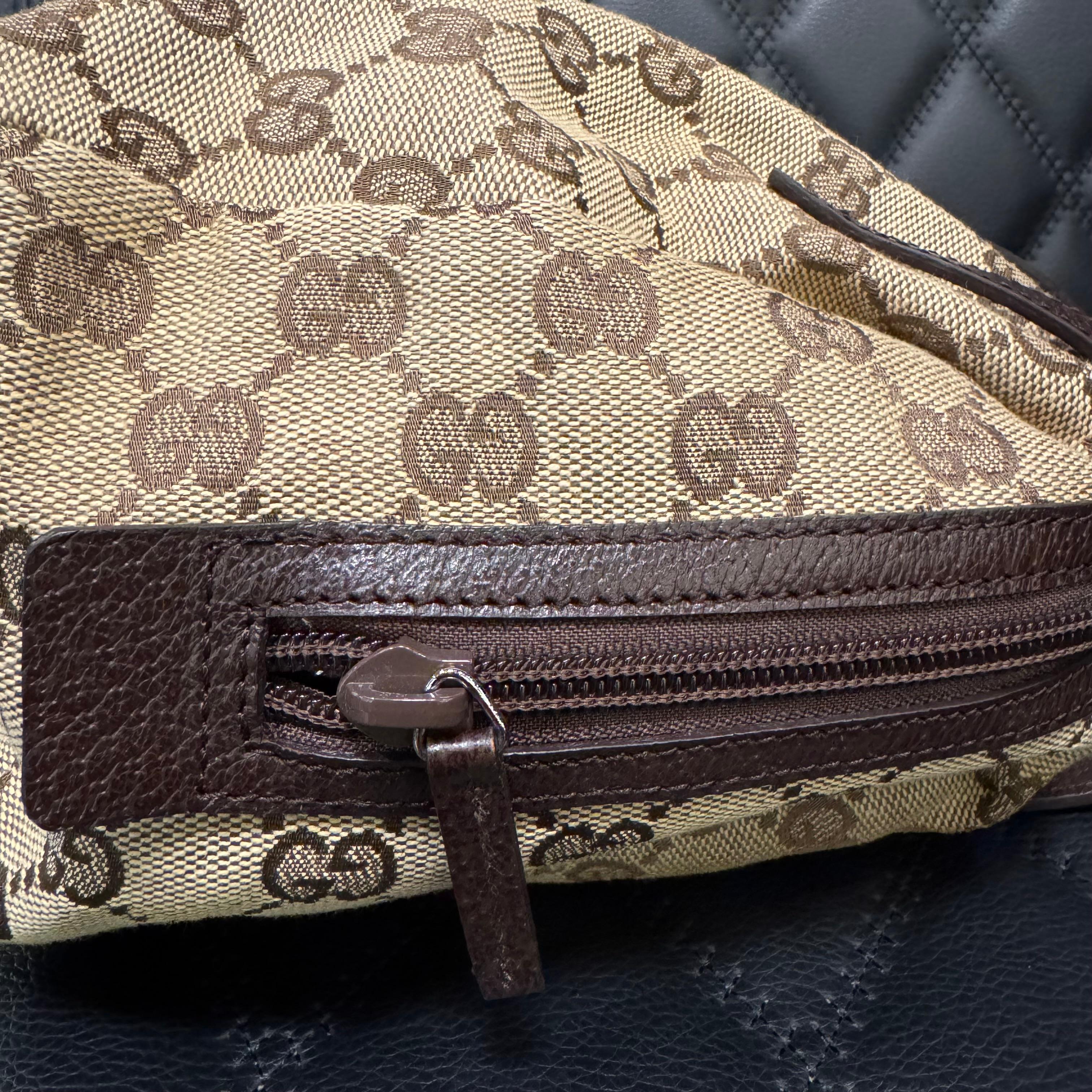 Vintage Gucci Brown GG Canvas Mini Tofu Tote Bon état - En vente à Jakarta, Daerah Khusus Ibukota Jakarta