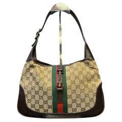 Vintage Gucci Brown GG Jackie Hobo Shoulder Bag