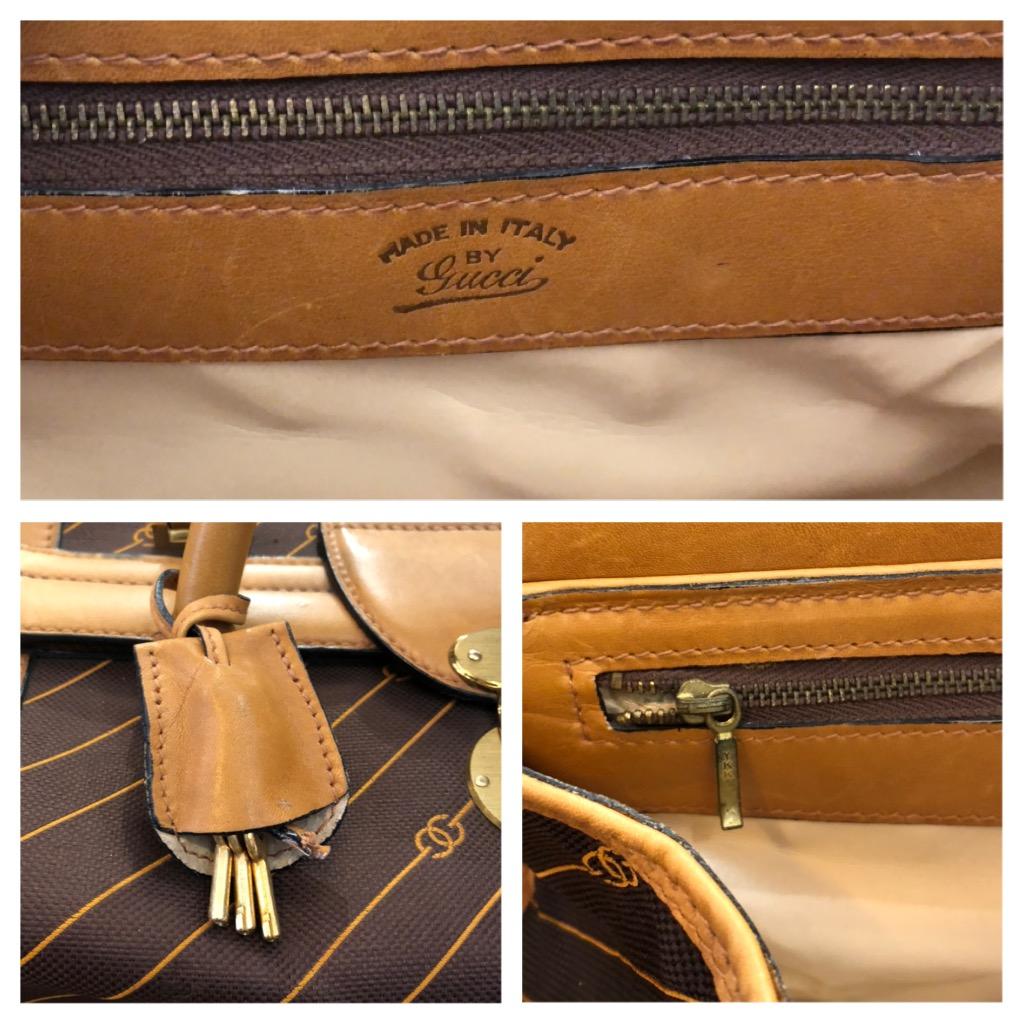 Vintage GUCCI Brown Interlocking GG Jacquard Soft-Sided Vanity Trunk Bag Unisex For Sale 6