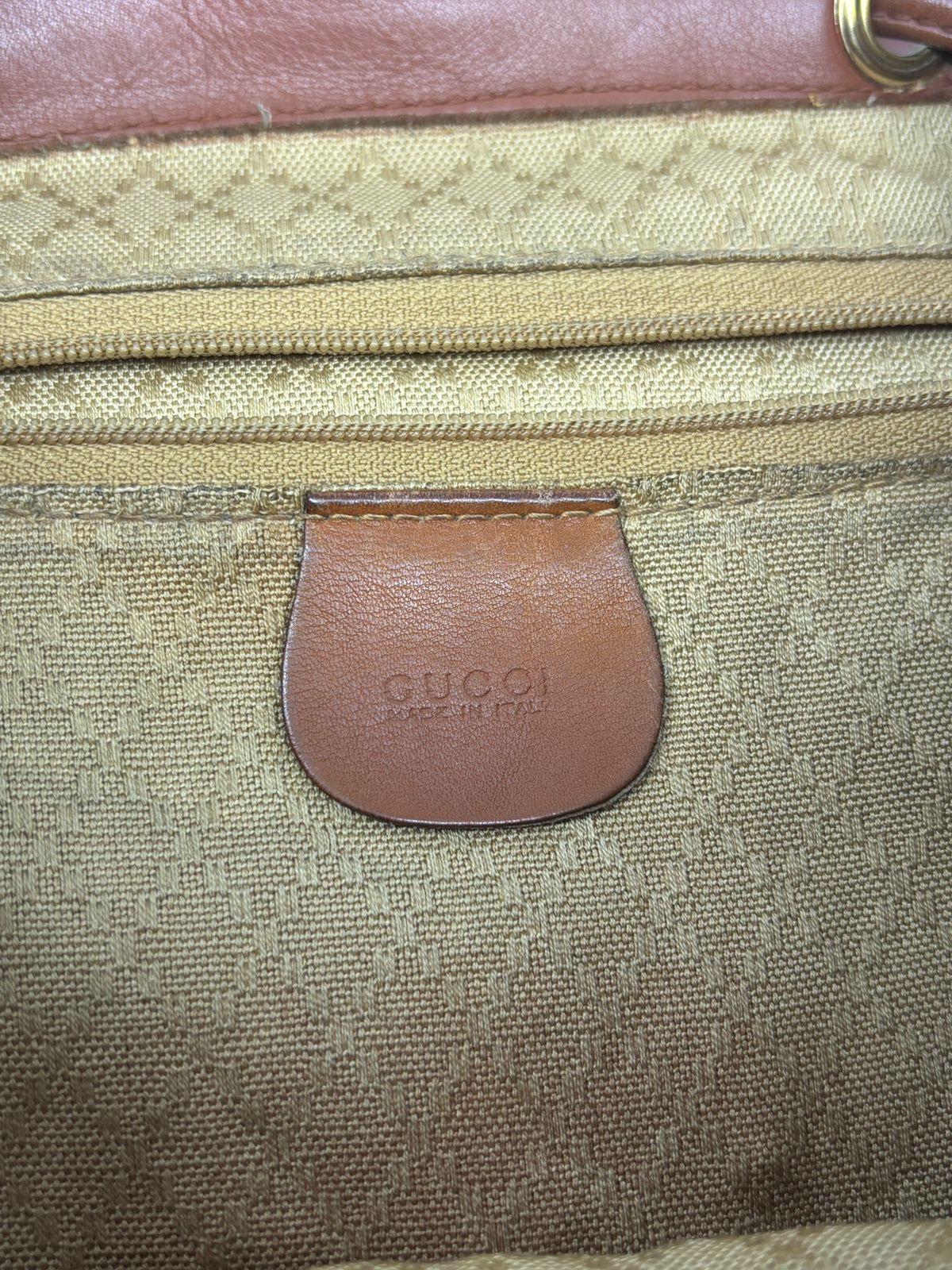 Sac à dos vintage Gucci en cuir Brown Bamboo en vente 1