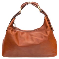 Vintage Gucci Brown Leather Hobo Horesbit Shoulder Bag