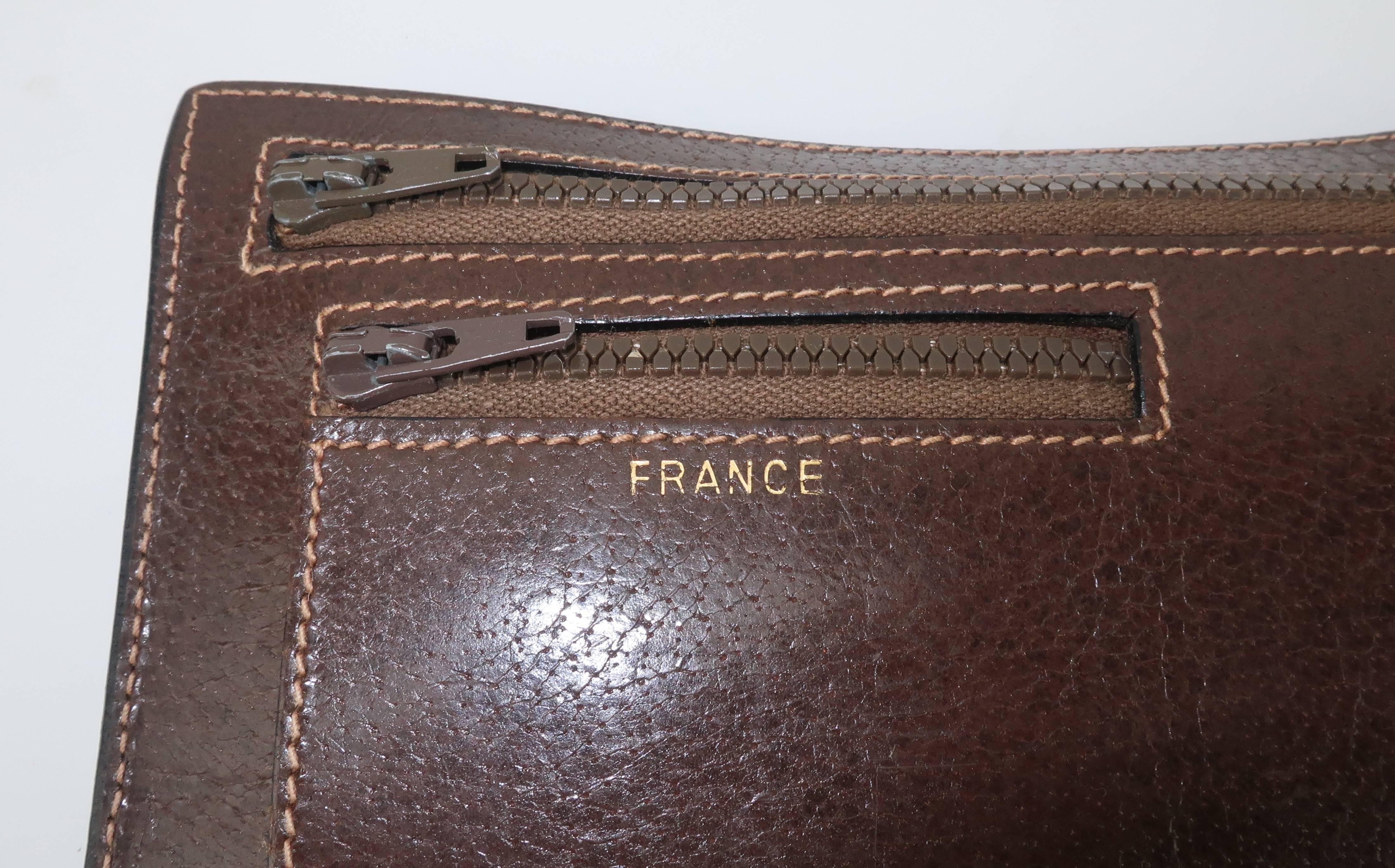 Vintage Gucci Brown Leather Travel Wallet Pouch 1