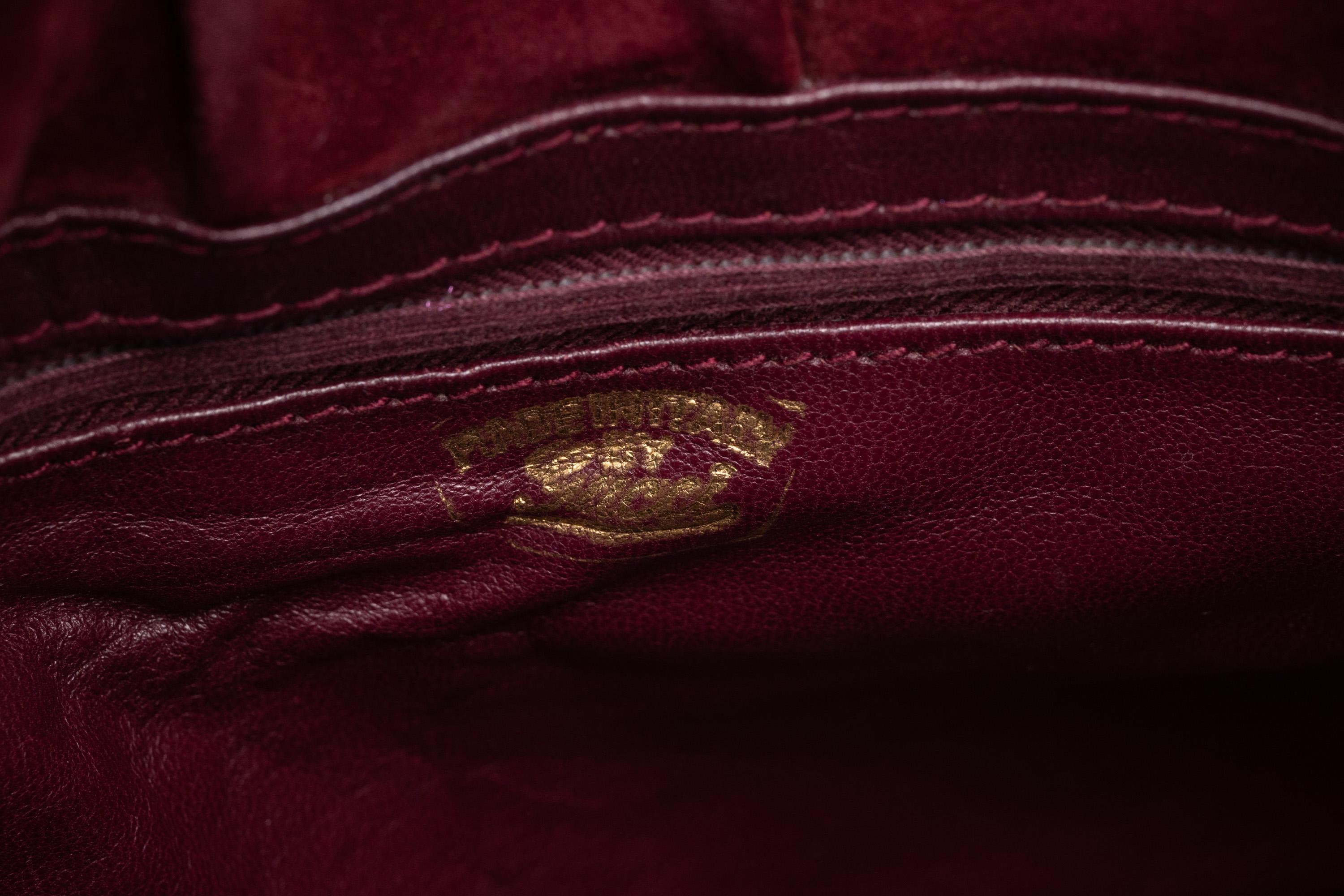 Vintage Gucci Burgundy Alligator Suede Shoulder Bag 1960s 3