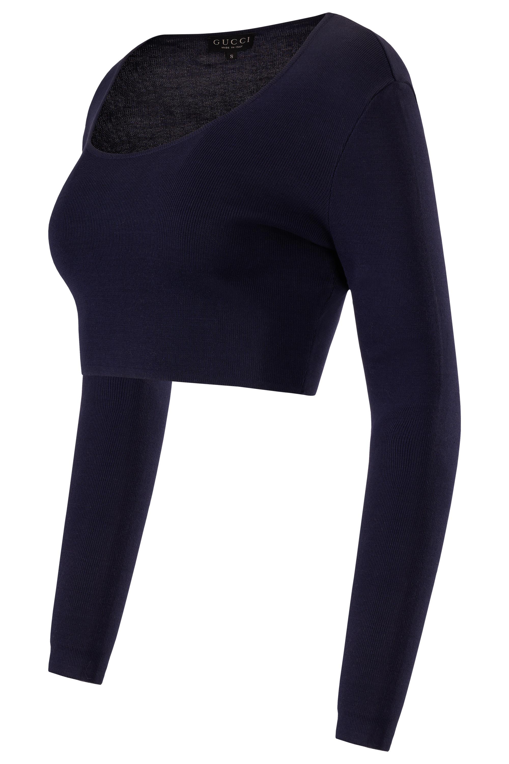 Vintage Gucci By Tom Ford 1994 blue long sleeves top. Features a scoop neckline, crop fit and long sleeves. In excellent condition.

Brand: Gucci
Size: UK 6-8
Label size: Small
Color: Blue
Modern size: UK:n8, US: 4, EU: 36
Fabric: Cottom
Year /