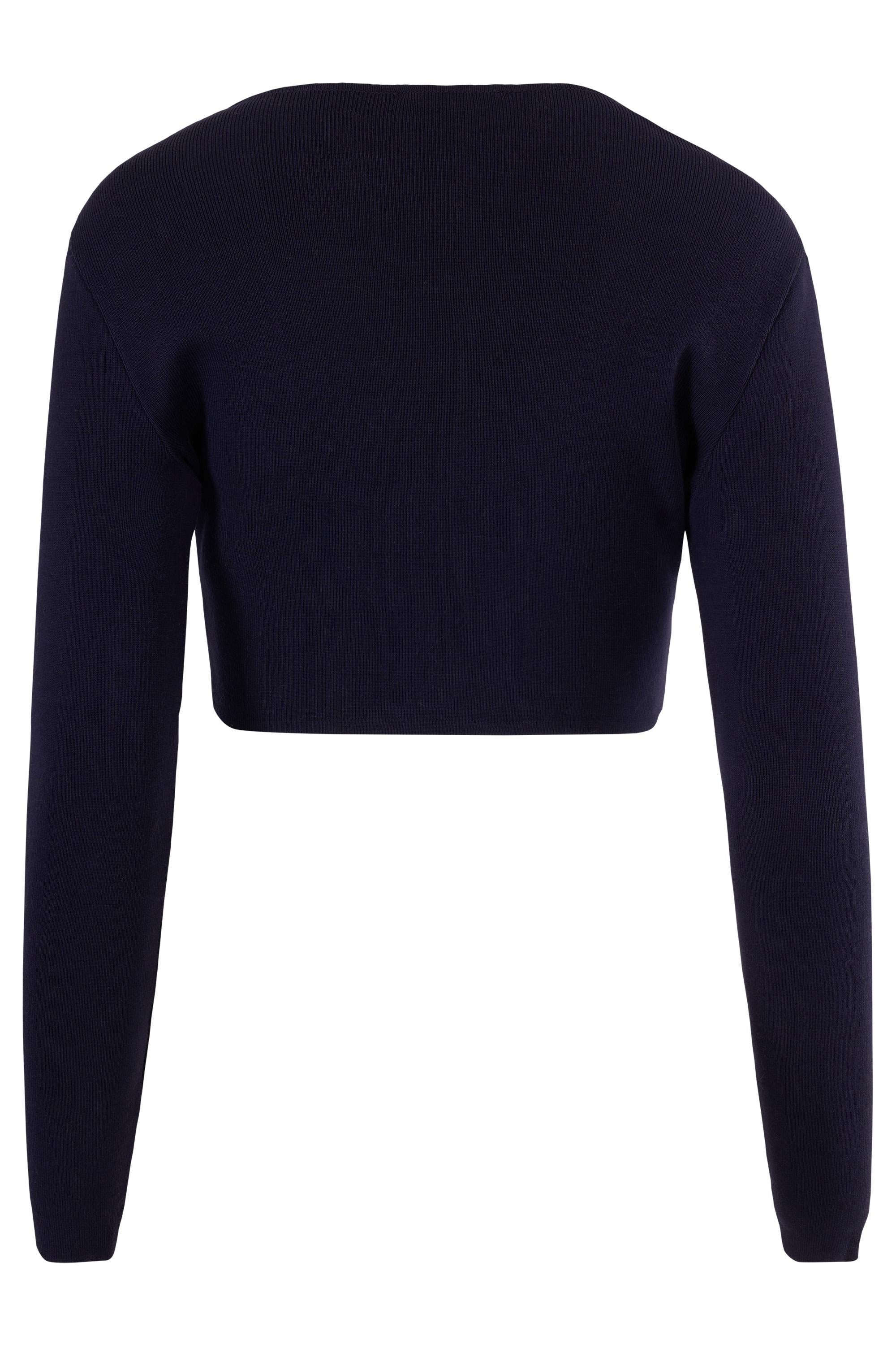 Black Vintage Gucci By Tom Ford 1994 Blue Long Sleeves Top For Sale