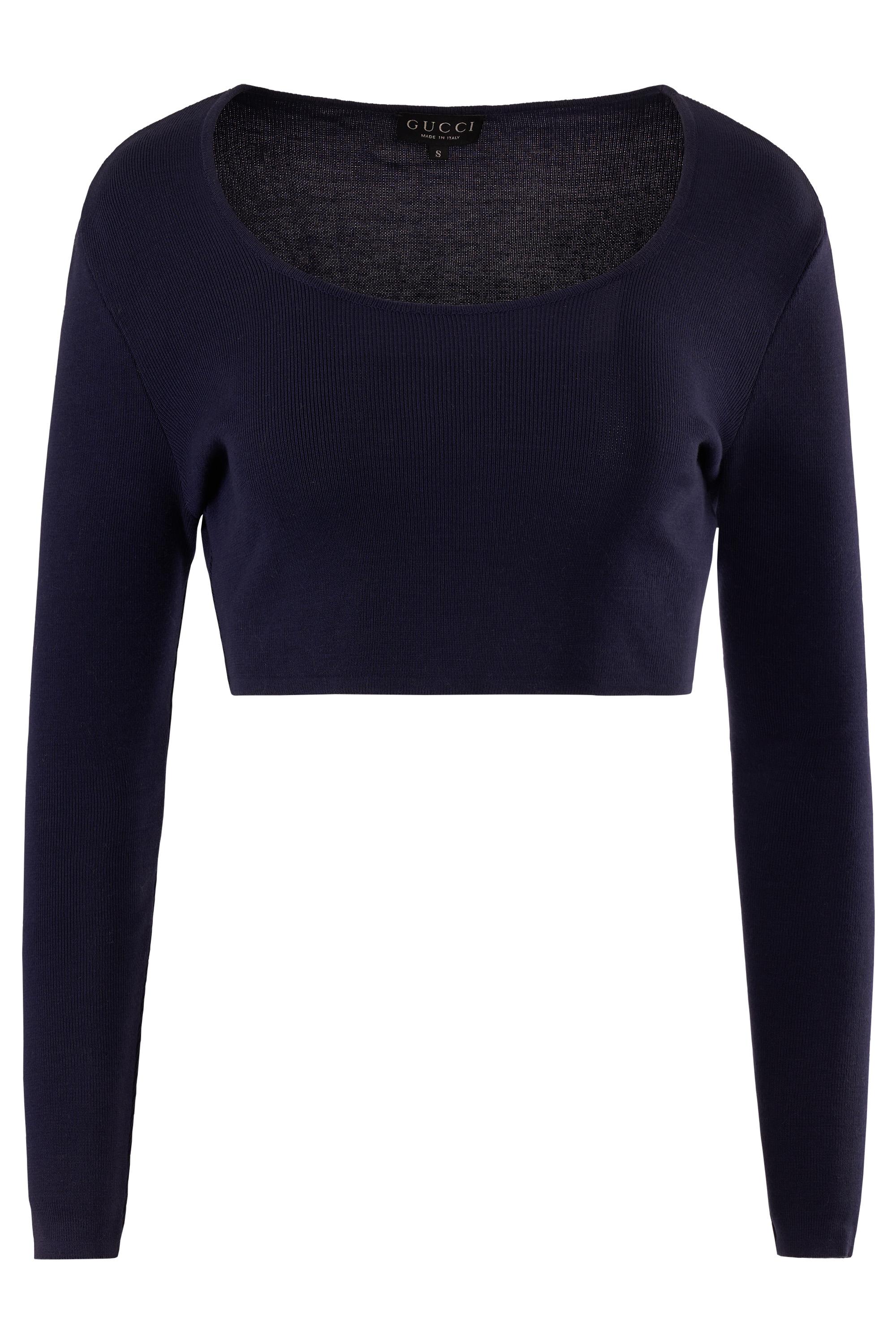 Vintage Gucci By Tom Ford 1994 Blue Long Sleeves Top In Excellent Condition For Sale In London, GB