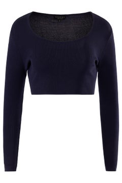 Vintage Gucci By Tom Ford 1994 Top azul de manga larga