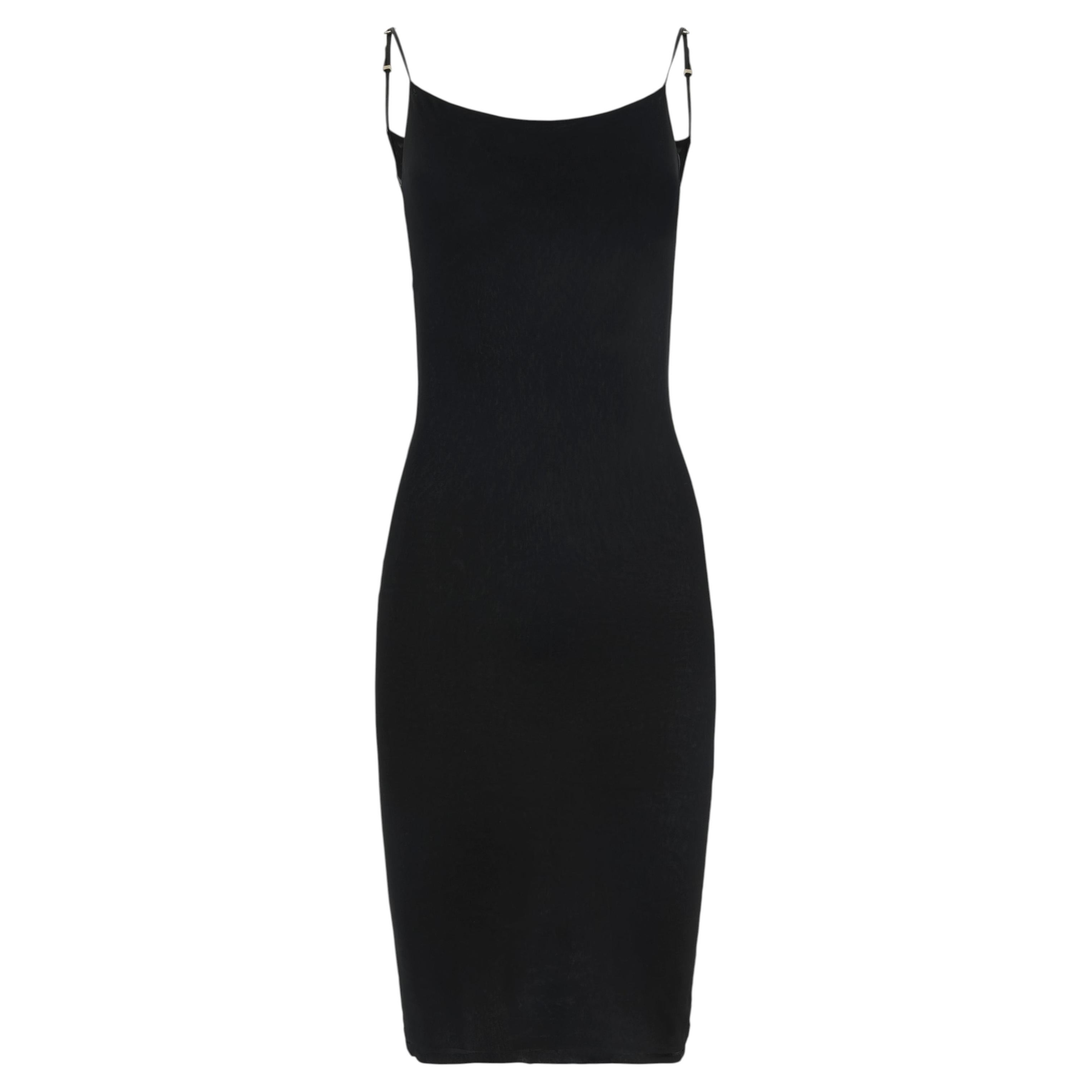 Vintage Gucci by Tom Ford 1998 Black Leather Strap Dress