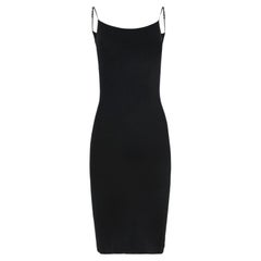 Vintage Gucci by Tom Ford 1998 Schwarzes Kleid mit Lederriemen