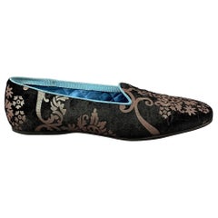 Vintage GUCCI by Tom Ford 2003 Size 9 Black Floral Jacquard Slippers Loafers