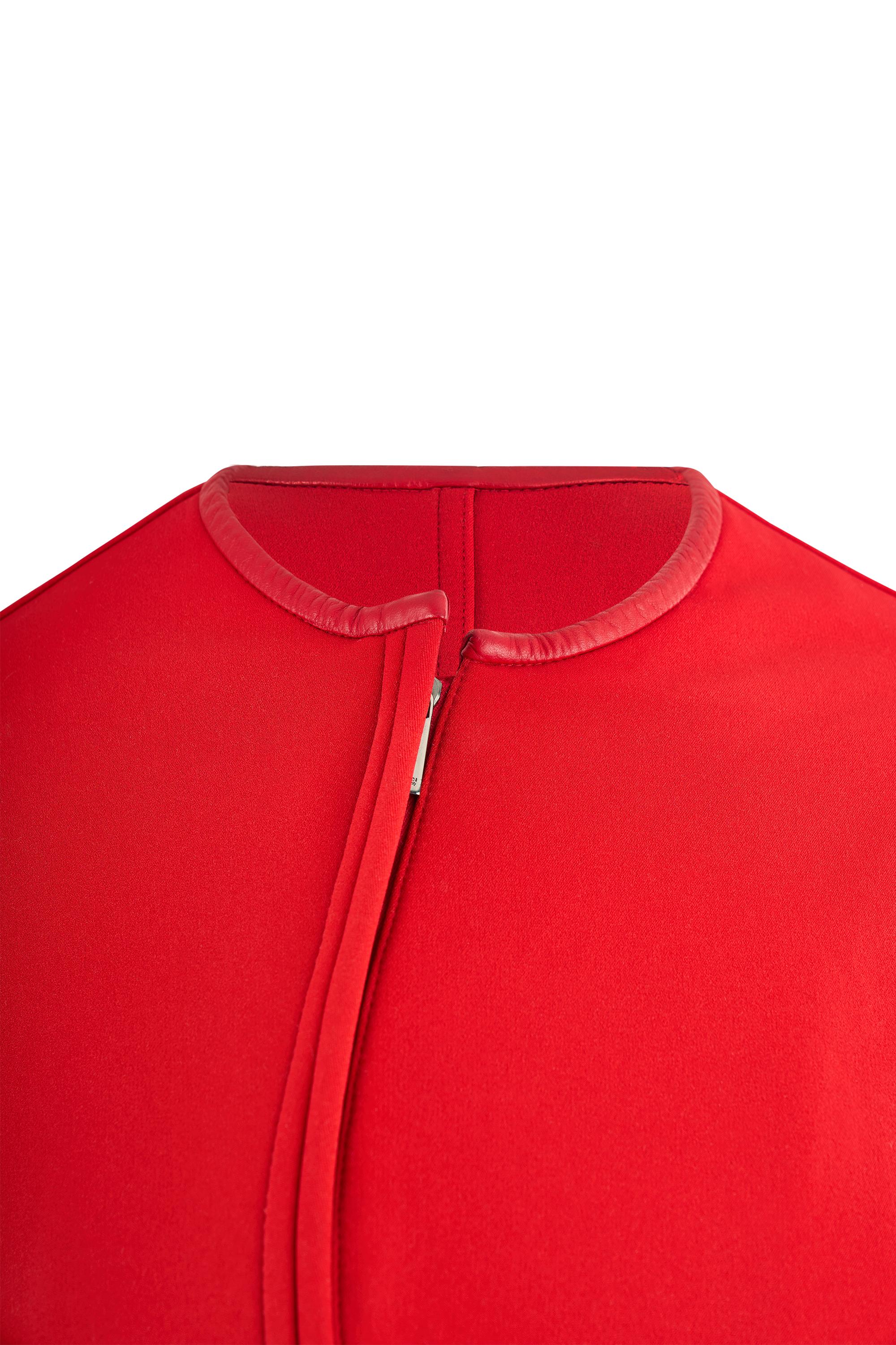 Vintage Gucci By Tom Ford A/W 1997 Red Wool Asymmetric Jacket In Excellent Condition For Sale In London, GB