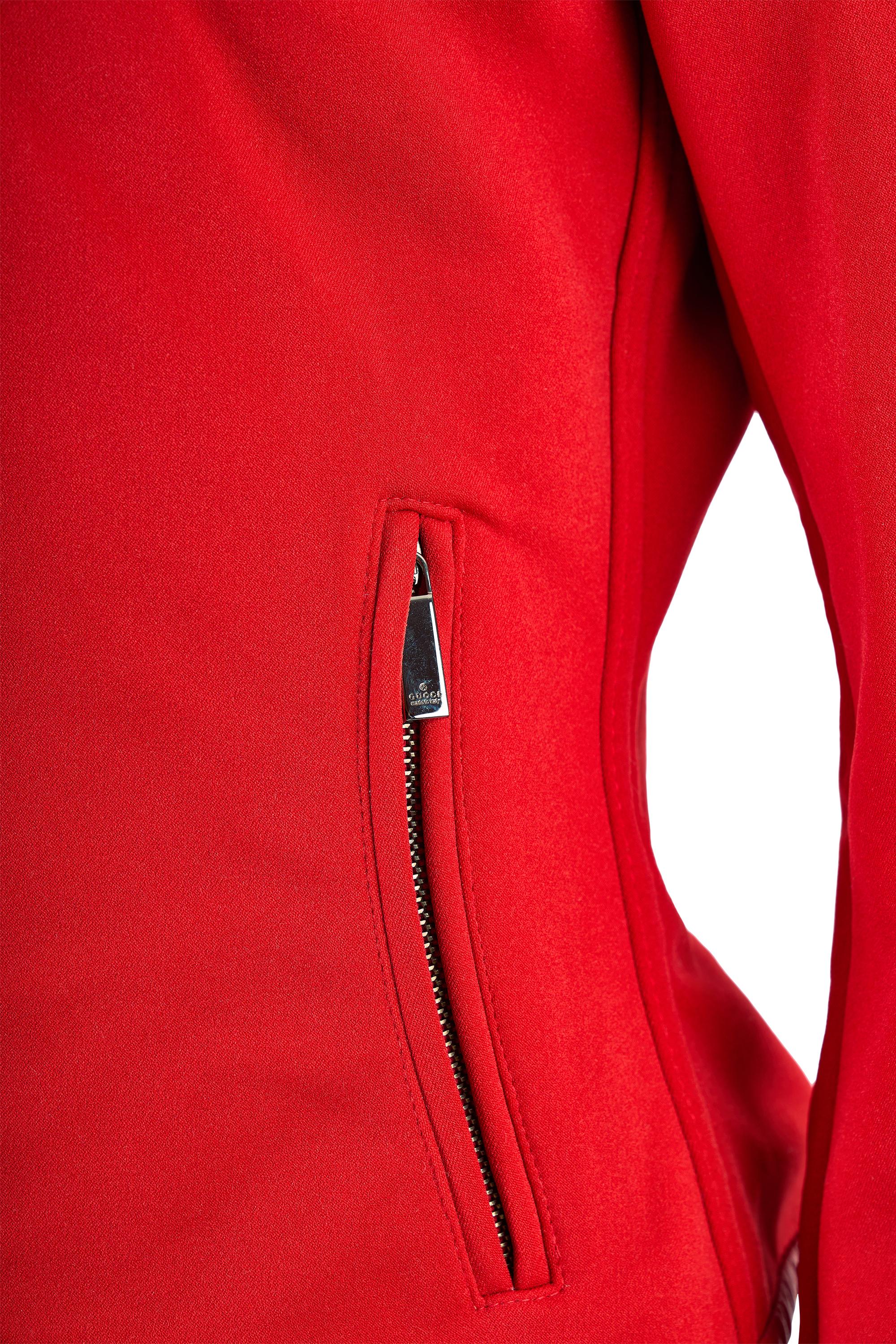 Women's or Men's Vintage Gucci By Tom Ford A/W 1997 Red Wool Asymmetric Jacket For Sale