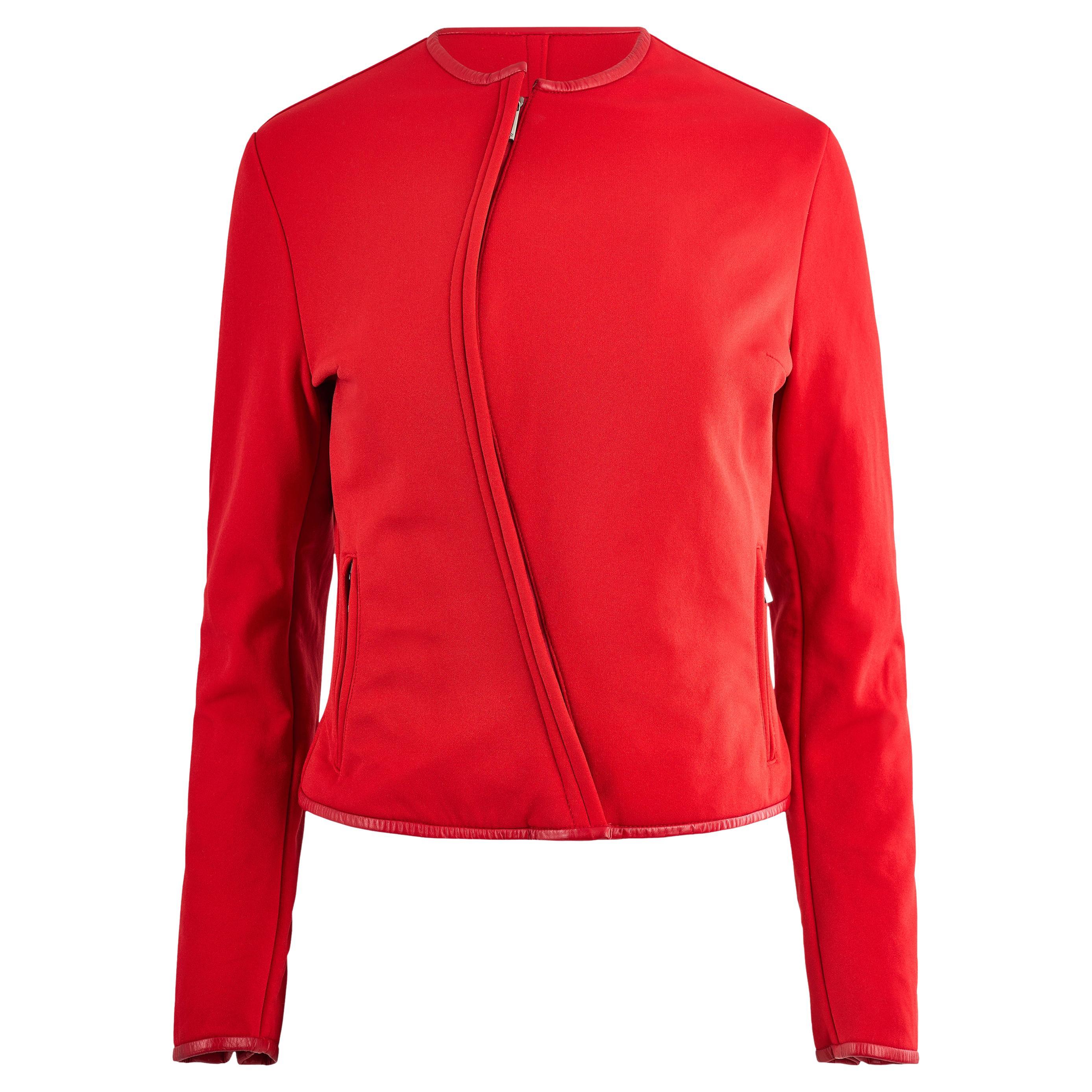 Vintage Gucci By Tom Ford A/W 1997 Red Wool Asymmetric Jacket For Sale