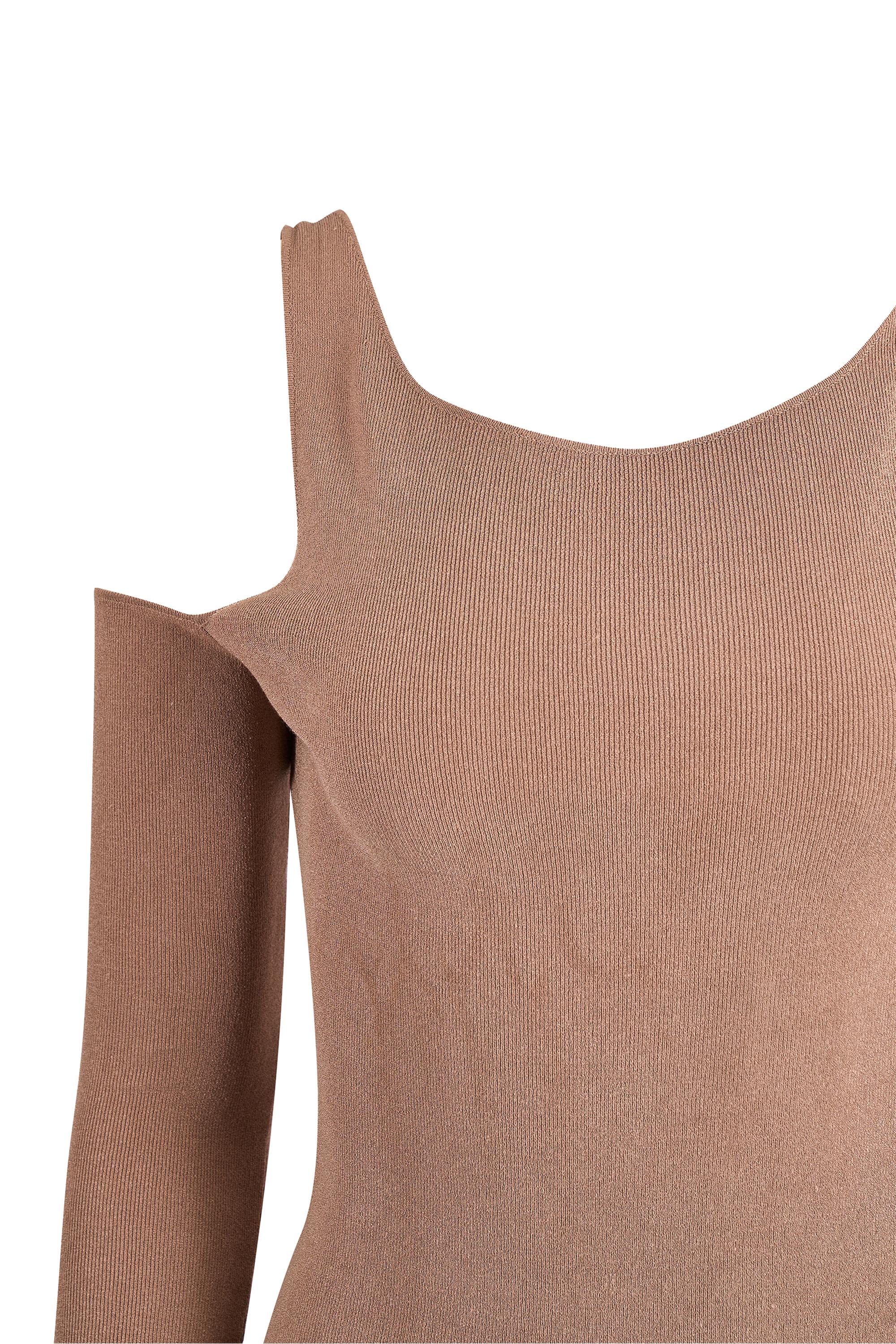 Top a spalla aperta vintage Gucci By Tom Ford Beige In condizioni ottime in vendita a London, GB
