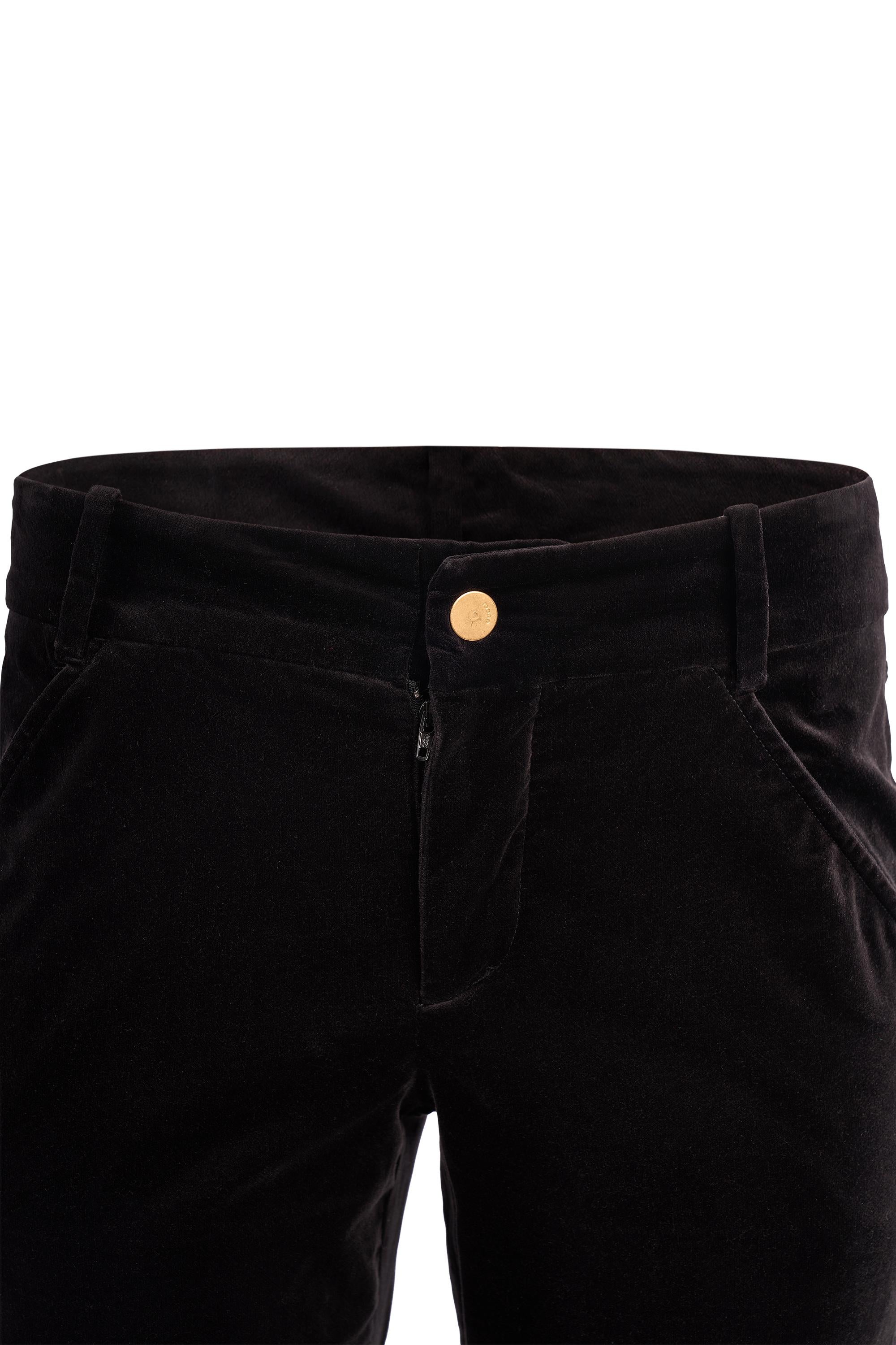 Vintage Gucci By Tom Ford F/W 2003 Schwarze Samt-Reißverschluss-Hose für Damen oder Herren im Angebot