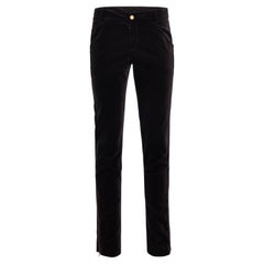 Vintage Gucci By Tom Ford F/W 2003 Schwarze Samt-Reißverschluss-Hose